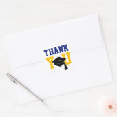 Navy en Gold Afstuderen Dank u Vierkante Sticker (Envelop)