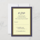 Navy en Gold Bar Mitswa Response Kaart (Achterkant)