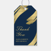 Navy en Gold Chic Elegant Dank u Cadeaulabel (Achterkant)
