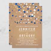 Navy en Gold Confetti Elegant Engagement Party Kaart (Voorkant / Achterkant)
