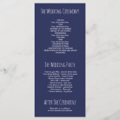 Navy en Gold Floral Wreath Trouwprogramma's Programma (Achterkant)