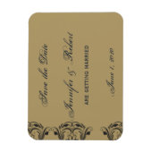 Navy en Gold Masquerade Save the Date Magneet (Verticaal)
