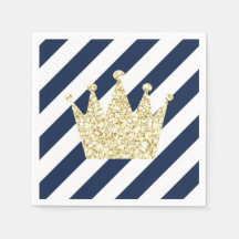 Navy en Gold Prince Crown Napkins