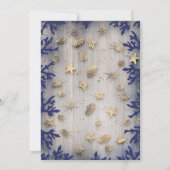 Navy en goud nautische rustieke anker strand bruil kaart (Achterkant)