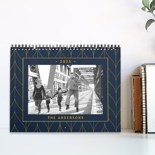 Navy en gouden Art Deco 2025-foto Kalender