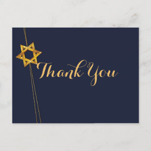 Navy en Gouden Ster van David Dank u Briefkaart