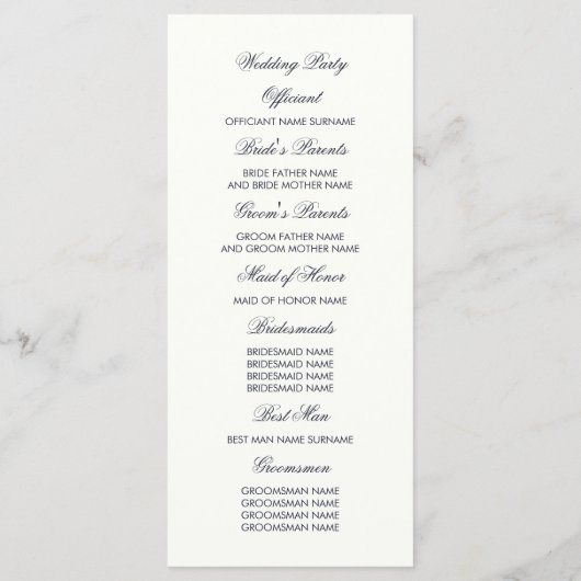 Navy en Mauve Floral Waterverf Trouwprogramma's Programma (Achterkant)