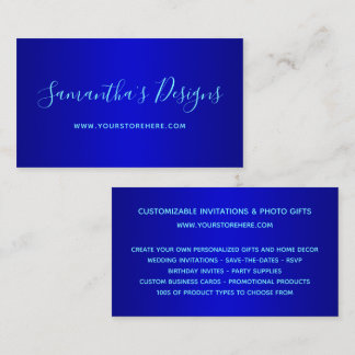 Navy en Medium Blue Ombre Webwinkel Visitekaartje