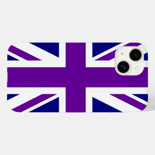 Navy en Paarse Union Jack Case-Mate iPhone Case (Achterkant (horizontaal))