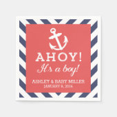 Navy en Red Nautical Chevron Baby shower servetten (Voorkant)