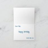 Navy en rode fietser Verjaardag Kaart (Binnen)