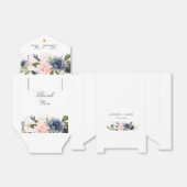 Navy en roze blush bloesem bruiloft gunst doos bedankdoosjes (Uitgevouwen)