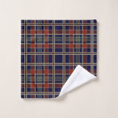 Navy en Rust Pset Bad Handdoek (Wasdoekje)