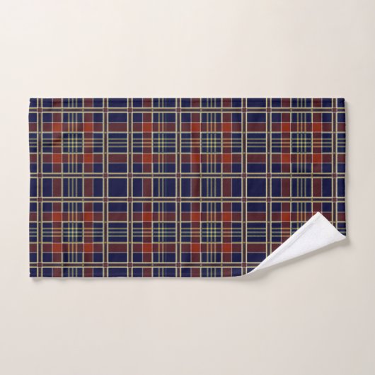 Navy en Rust Pset Bad Handdoek (Handdoek)