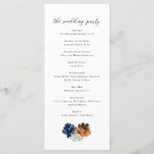 Navy en Rust Waterverf Boho Floral Tall Programma (Achterkant)