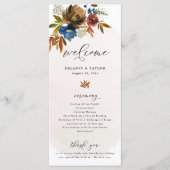Navy en Rust Waterverf Boho Floral Tall Programma (Voorkant)