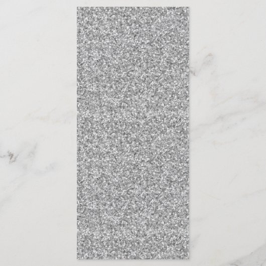 Navy en Silver Glitter gepersonaliseerde Menu Kaar (Achterkant)