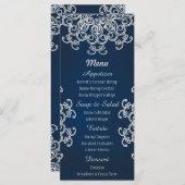 Navy en Silver Indian Style Menu Kaarten (Voorkant / Achterkant)
