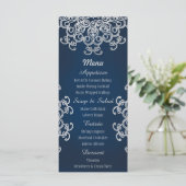 Navy en Silver Indian Style Menu Kaarten (Staand voorkant)