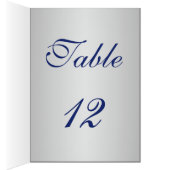 Navy en Silver Tafelnummer Kaart (Binnen (Rechts))