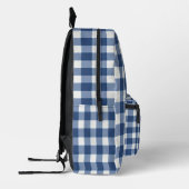 Navy en White Gingham Bedrukte Rugzak (Links)