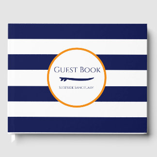 Navy en White Stripe Surf Design Vakantiehuis Gastenboek