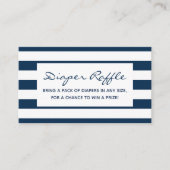 Navy en White Stripes Baby shower Luier Raffle Informatiekaartje (Voorkant)