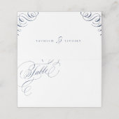 Navy en wit  kalligrafie bruiloft (Buitenkant ongevouwen)