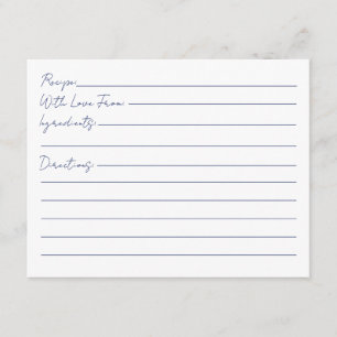 Navy en wit Vrijgezellenfeest recept Informatiekaartje