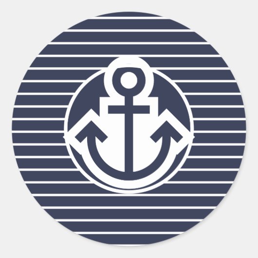Navy en witte anker Stickers (Voorkant)