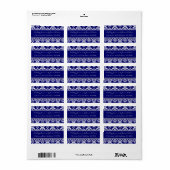 Navy en witte Damask Adresetiketten Etiket (Full Sheet)