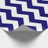 Navy en Witte Zigzag geschenkverpakking Cadeaupapier (Hoek)