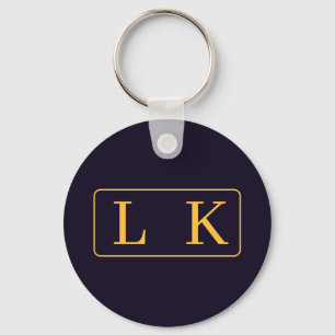 Navy en Yellow Best Friends monogrammen Sleutelhanger