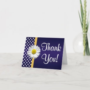 Navy en Yellow Daisy Dankjewel kaart