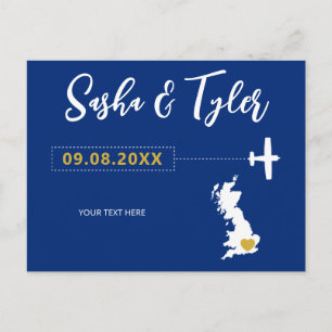 Navy England Scotland Wedding Save the Date Vereni Briefkaart