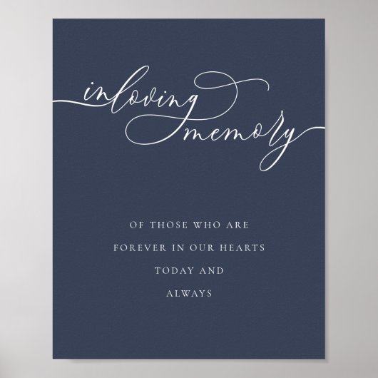 Navy Essential Script in Loing Memory Poster (Voorkant)