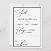 Navy Faith Hope Love Script Weddenschap