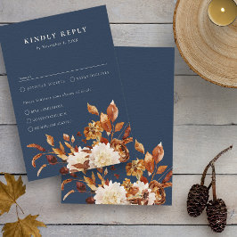 Navy Fall Wedding RSVP Kaartje