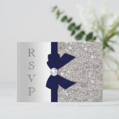 Navy Faux Bow Silver Sequins Diamond RSVP (Debout devant)