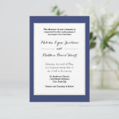 Navy & Faux Glitter Cadre - Invitation de mariage  (Debout devant)