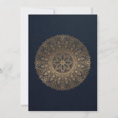 NAVY FAUX GOLD MANDALA ELK JAAR 50E BIRTHDAY KAART (Achterkant)