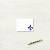 Navy Fleur de Lis Monogram Post-it® Notes (Op bureau)