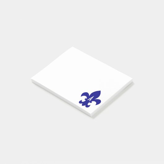 Navy Fleur de Lis Monogram Post-it® Notes (Schuin)