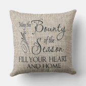 Navy Floral/Beige Burlap Gezegde Pillow Kussen (Achterkant)