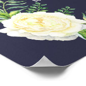 Navy Floral Créez votre propre affiche (Coin)