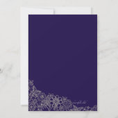 Navy Floral Invitation Kaart (Achterkant)