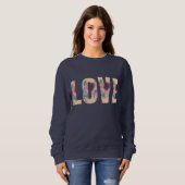 Navy Floral Love Sweatshirt (Voorkant volledig)