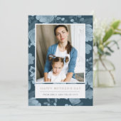Navy Floral-Moederdag Kaart (Staand voorkant)