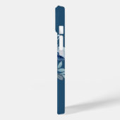 Navy Flowers | Blauwe persoonlijke naam Case-Mate iPhone Case (Achterkant / Links)