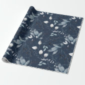 Navy Forrest Gift Wrap Cadeaupapier (Uitgerold)
